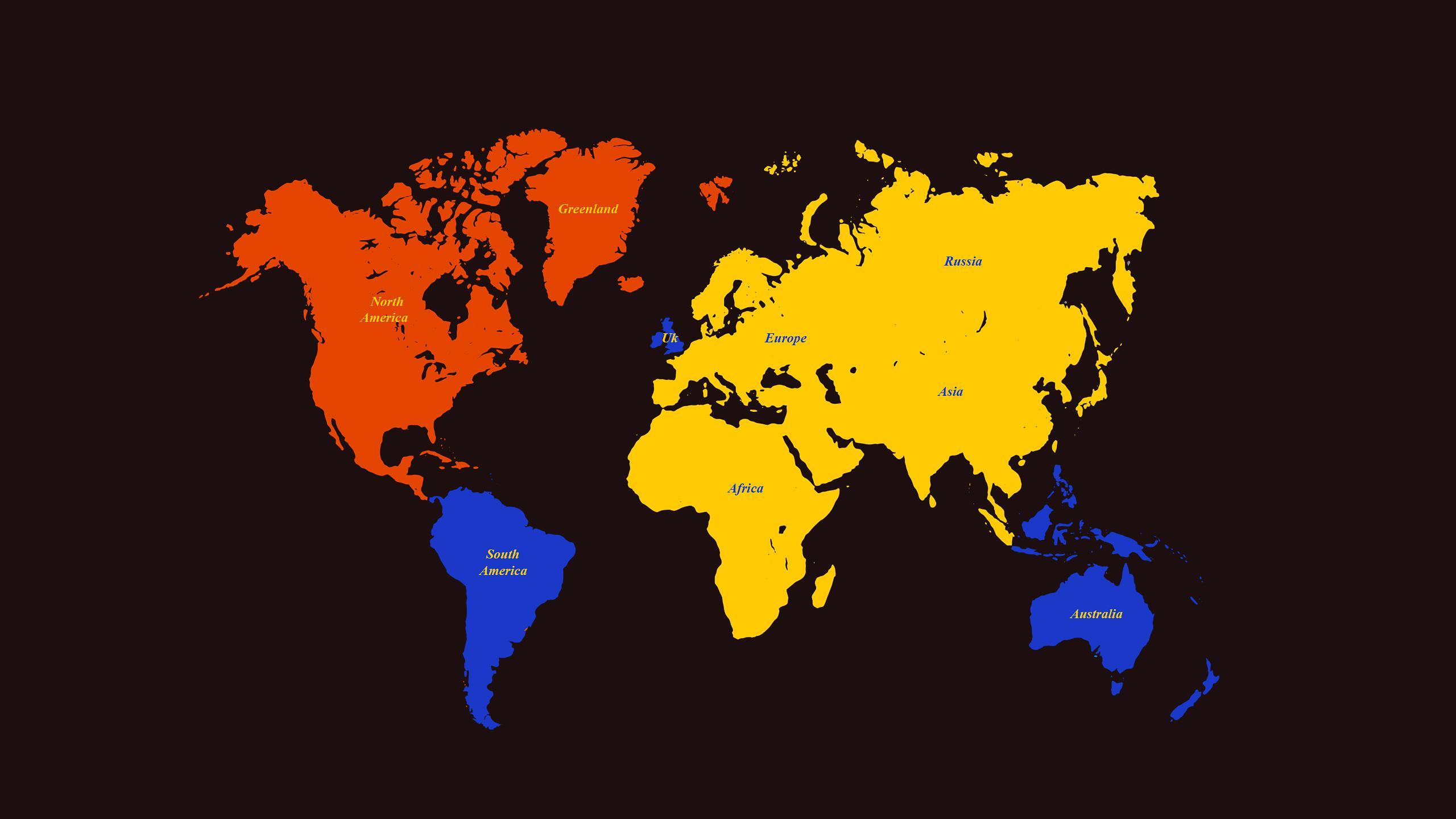 2560x1440 1080p World Map Wallpaper HD