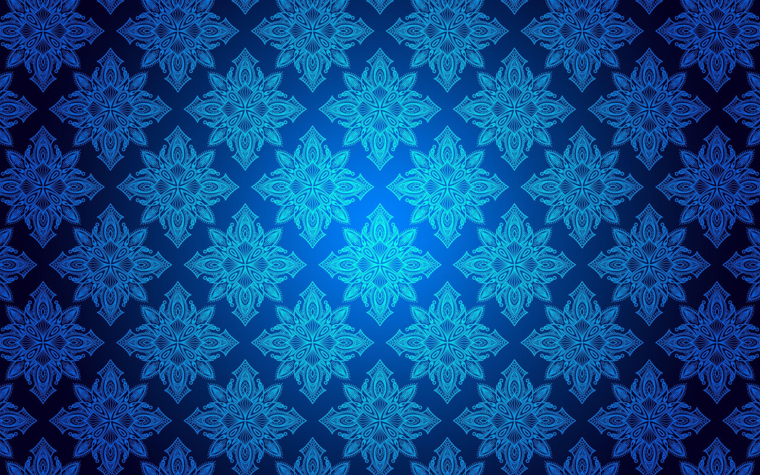 2560x1600 Download wallpaper blue floral pattern, 4k, floral vintage pattern, blue vintage background, floral patterns, vintage background, blue retro background for desktop with resolution 2560x1600. High Quality HD picture wallpaper