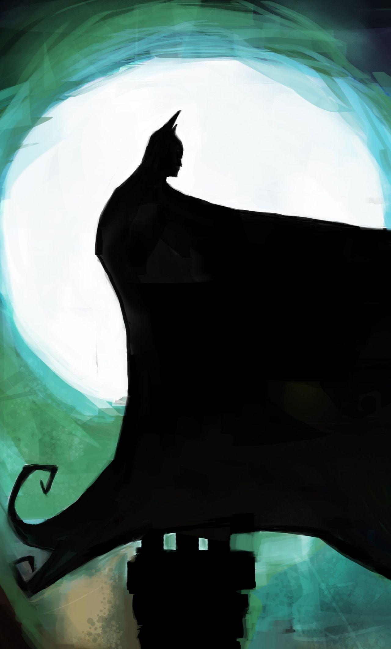 1280x2120 Download 1280x2120 wallpaper knight of the gotham, city, moon, batman, art, iphone 6 plus, 1280x2120 HD image, background, 16039