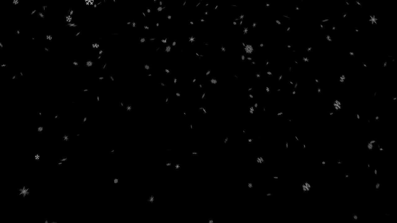 1280x720 Stock Snowfall Black Background