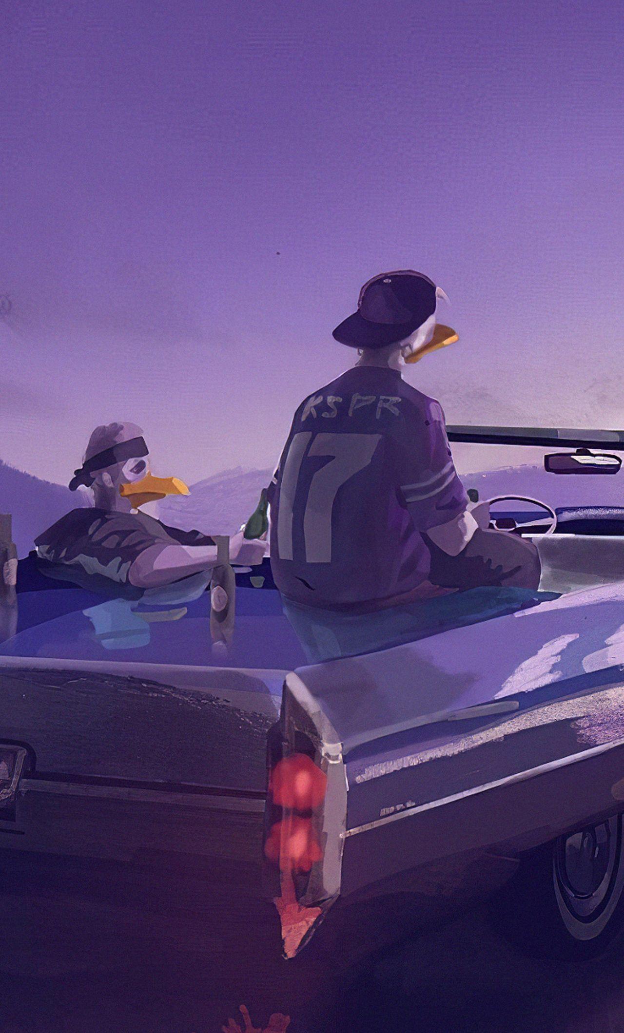 1280x2120 Chill Duck Car iPhone HD 4k Wallpaper, Image, Background, Photo and Picture