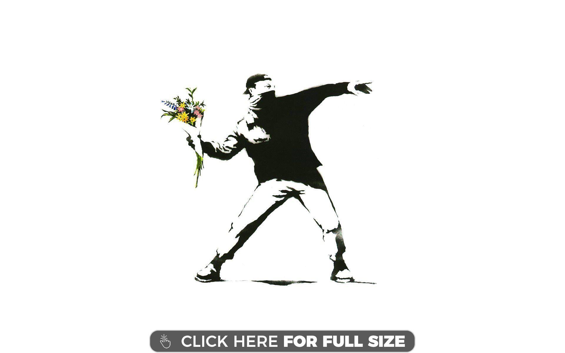 1920x1200 Flower Thrower. Banksy, Banksy art, Flower illustration