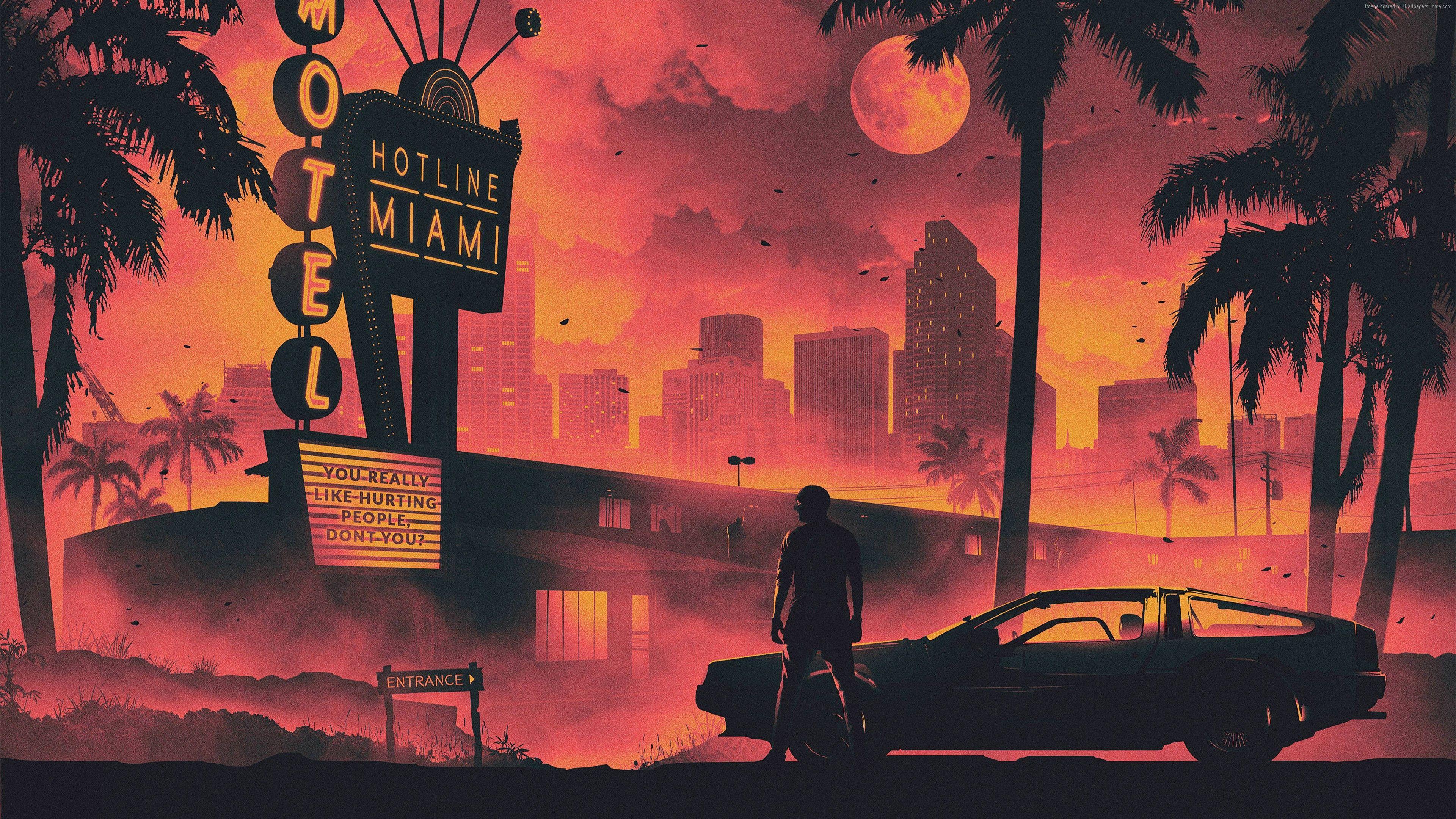 3840x2160 Wallpaper Retrowave, city, orange, 5K, Art Wallpaper Download Resolution 4K Wallpaper