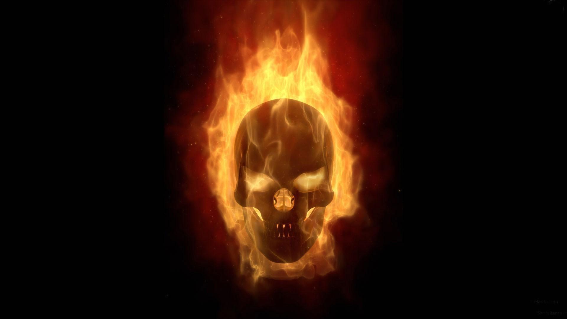 1920x1080 3D Fire Head Wallpaper