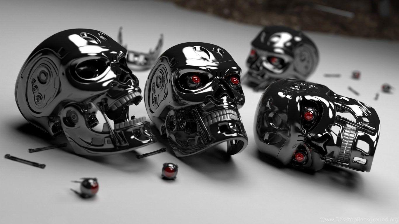 1366x768 3D Robot Head Desktop Wallpaper Desktop Background