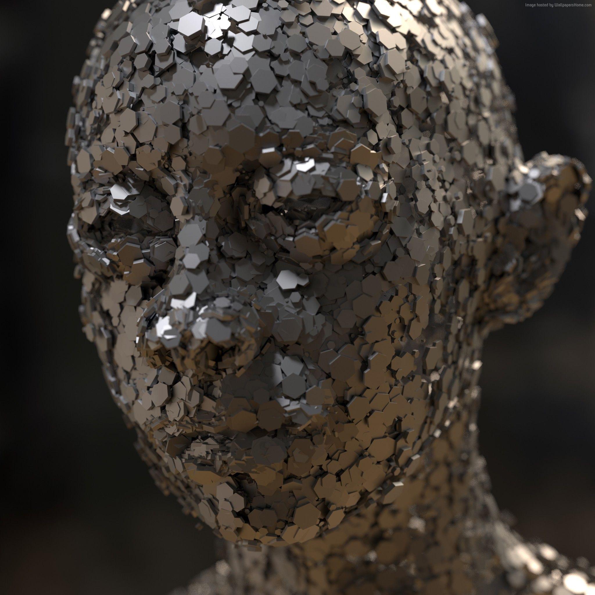 2048x2048 #face, #HD, #abstract, #shape, k wallpaper, D. Mocah HD Wallpaper