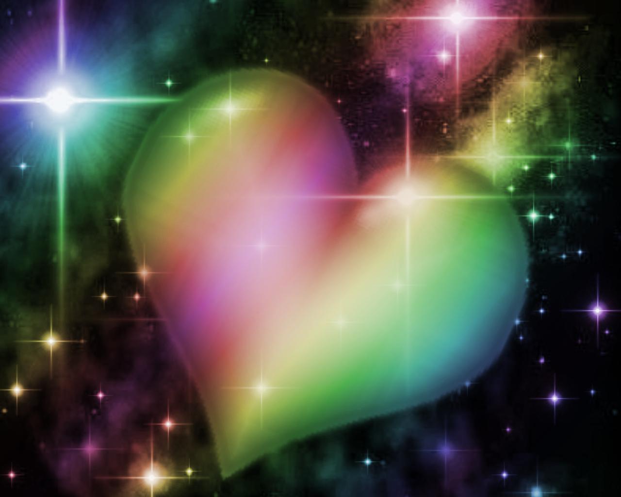 1280x1024 Rainbow Heart Wallpaper