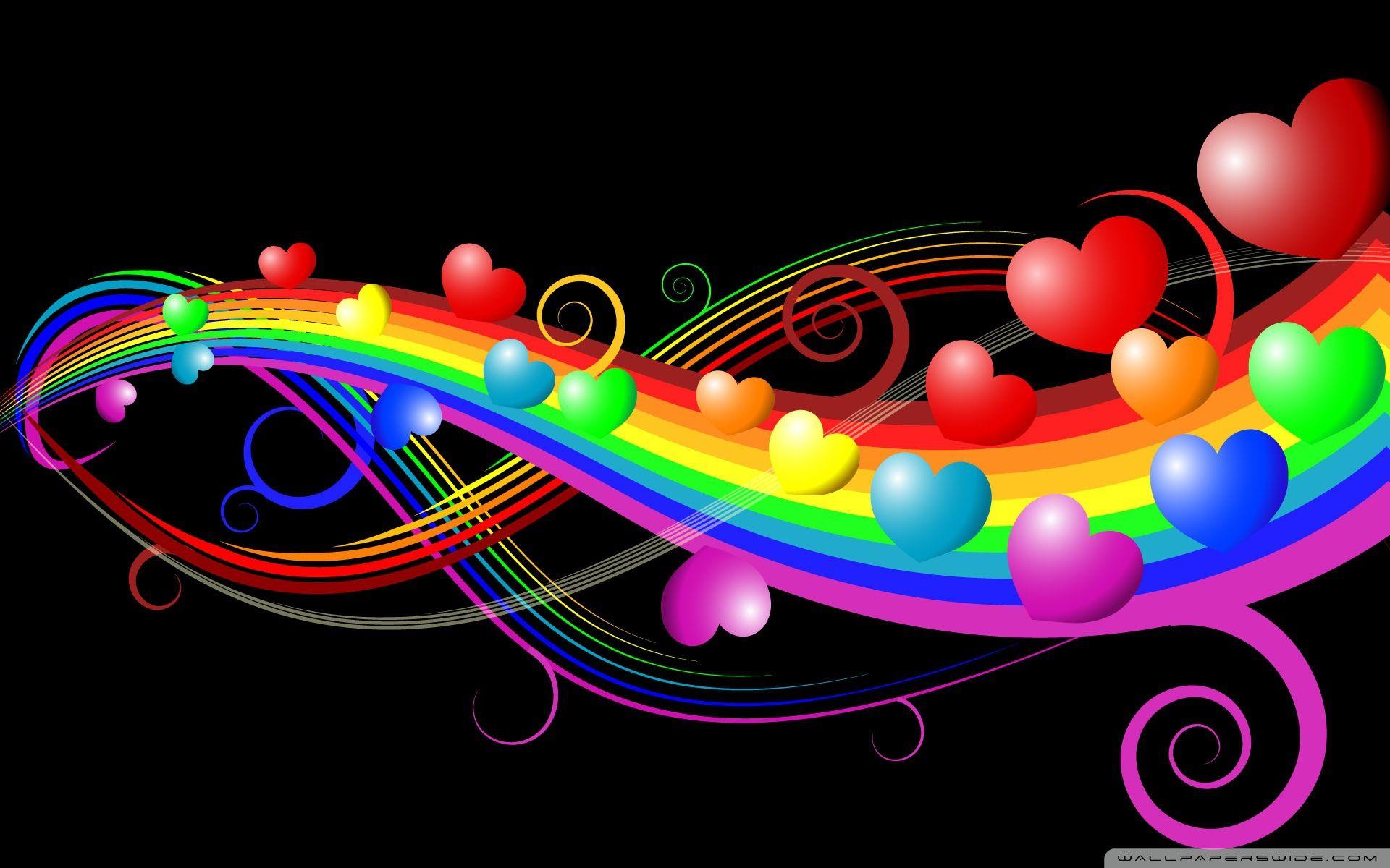 1920x1200 Rainbow Love Background Wallpaper .