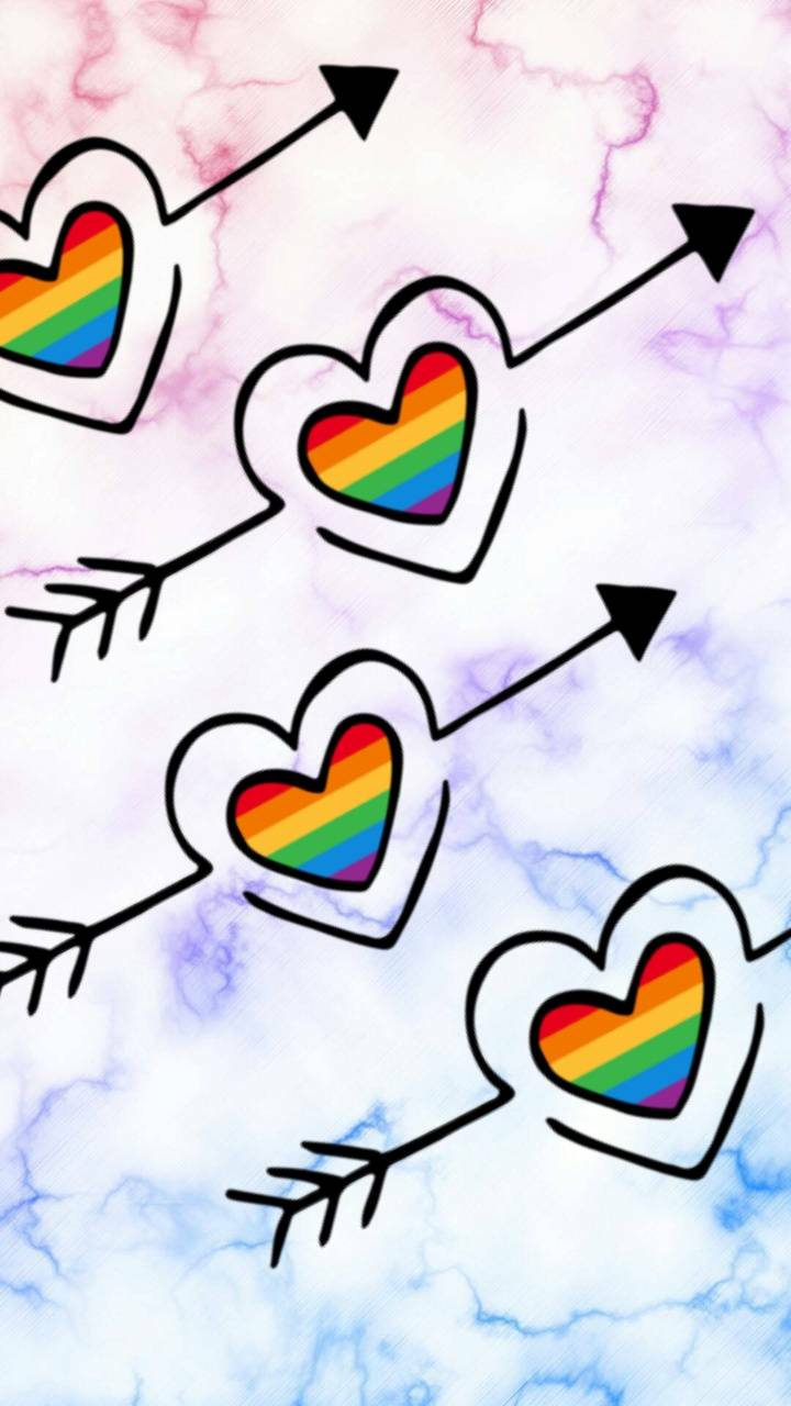 720x1280 Rainbow Hearts wallpaper