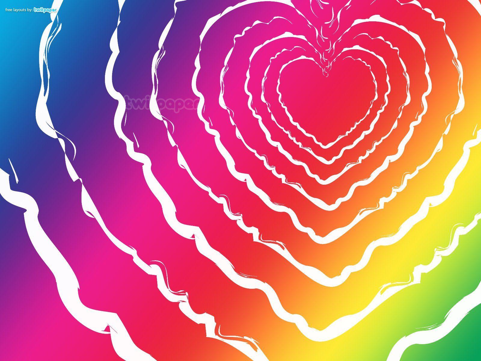 1600x1200 Rainbow Love Hearts Wallpaper .