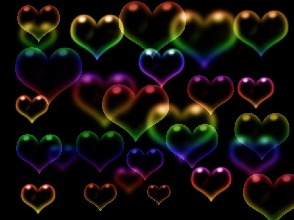 1024x768 Rainbow Heart Wallpaper