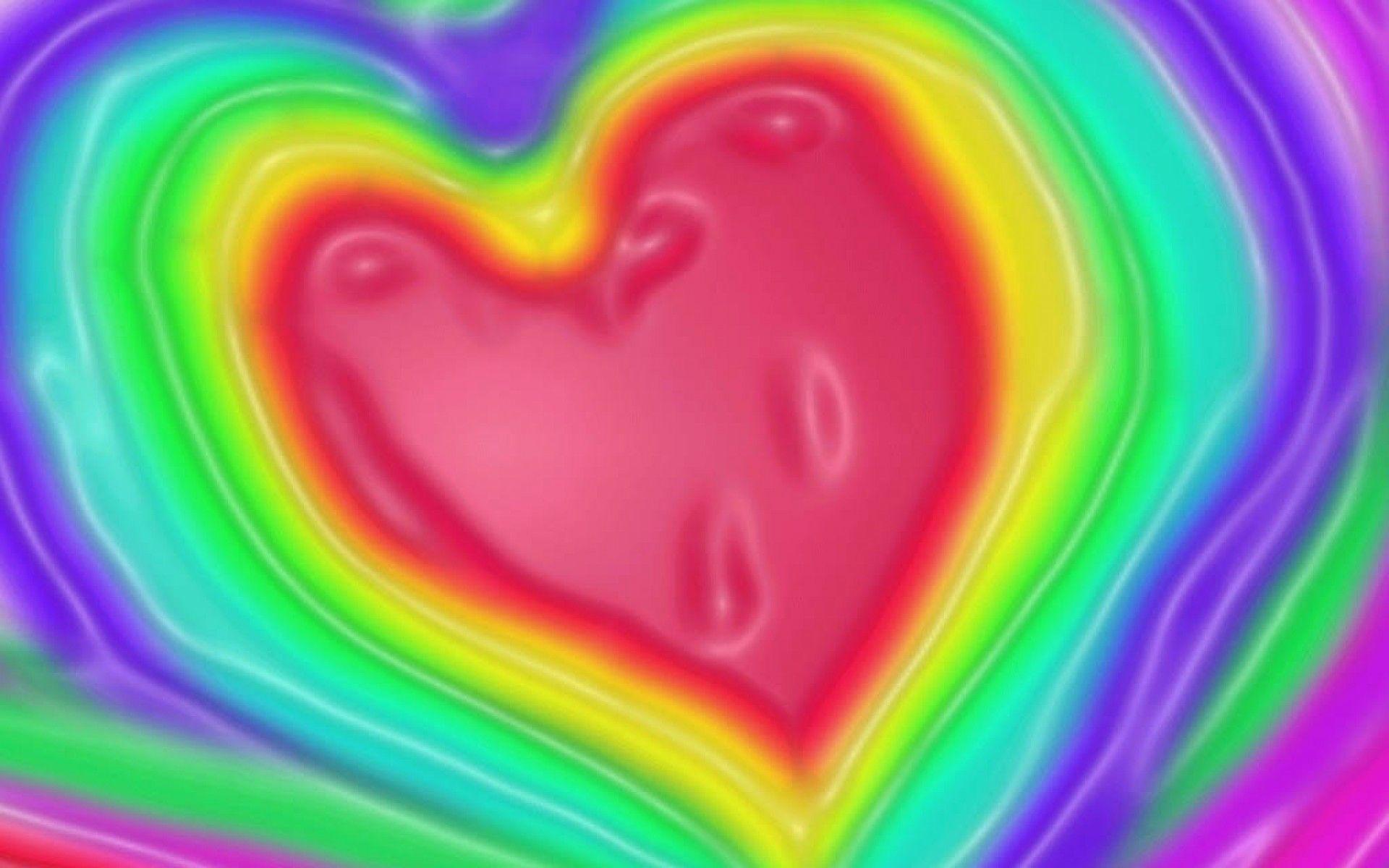 1920x1200 Rainbow Heart Wallpaper background picture
