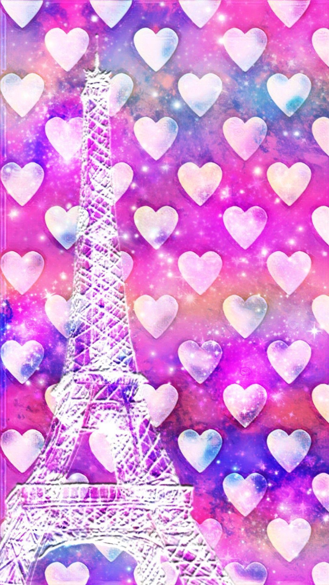 1080x1923 Colorful Glitter Hearts Wallpaper