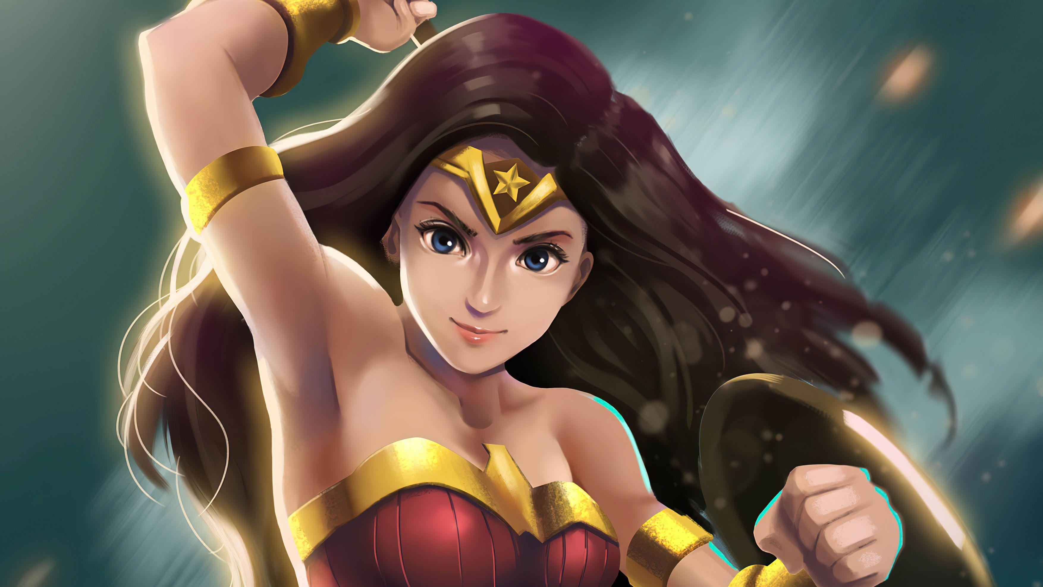 3508x1974 Wonder Woman Cute Girl Artwork, HD Superheroes, 4k Wallpaper, Image, Background, Photo and Picture