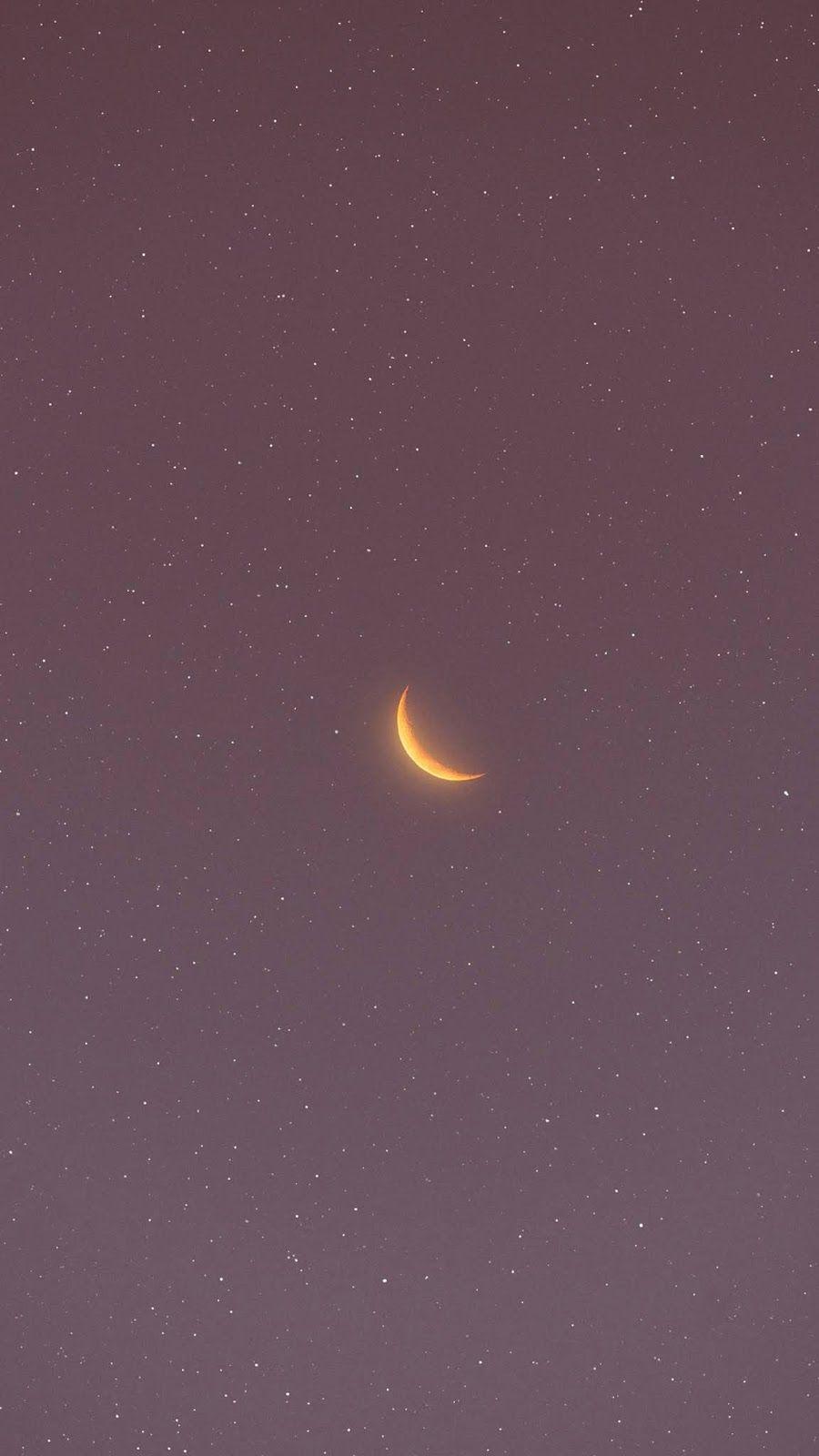 900x1600 Mặt trăng lưỡi liềm trên bầu trời màu hồng bởi matialonsor.  Hình nền seni, Fotografi trừu tượng, Hình nền cantik