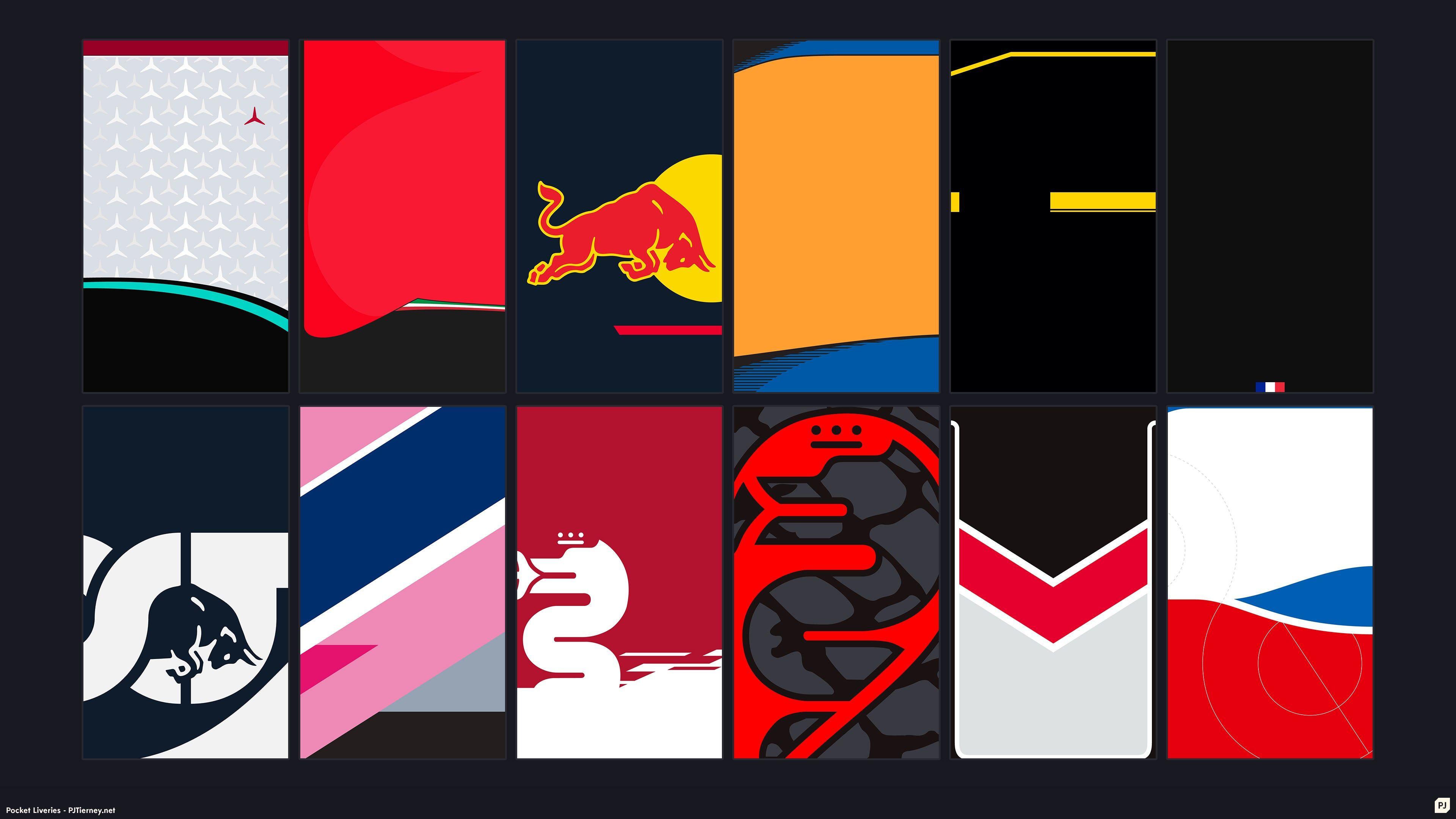 3840x2160 I made mobile wallpaper of every team on the grid this year, enjoy! (More in comments)