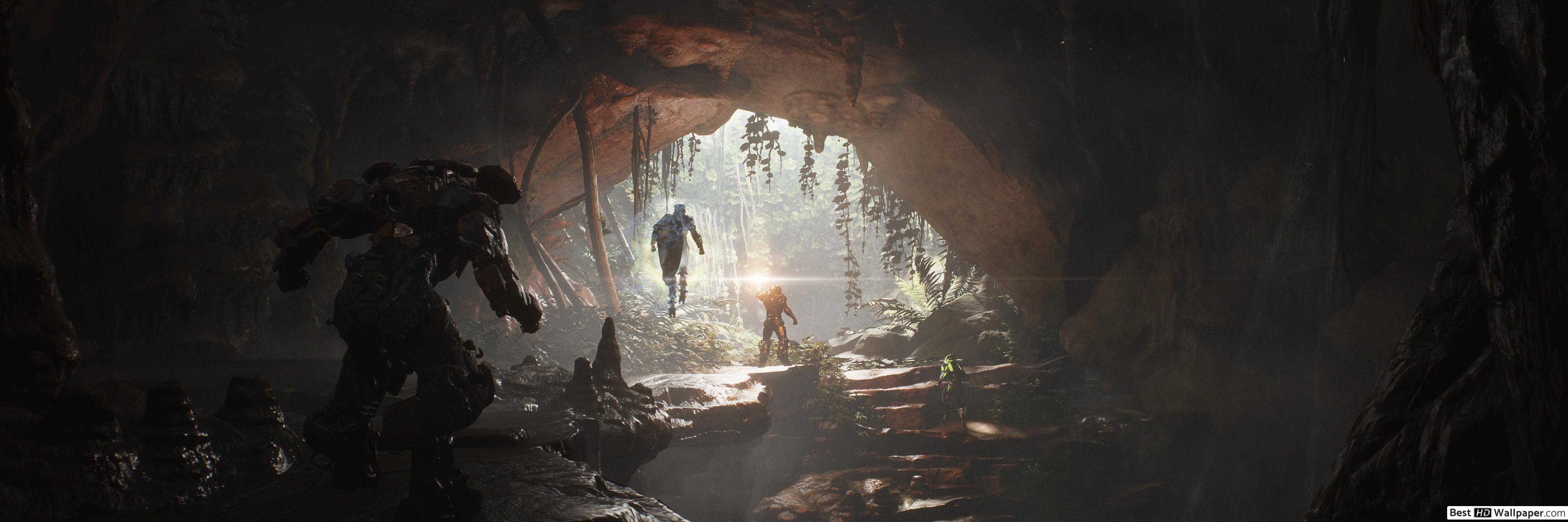 3840x1280 Cave Search at Anthem HD wallpaper download