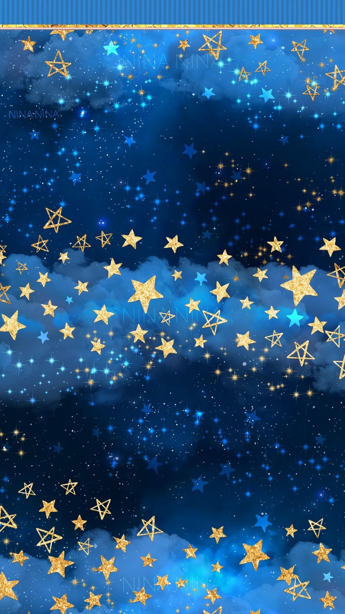 1140x2027 Stars Digital Paper Pack, Gold Glitter Seamless Pattern, Night Sky Overlay, Watercolor Galaxy, Starry, Sparkles, Space Fabric, Scrapbook. Starry night wallpaper, Sky overlays, Watercolor galaxy