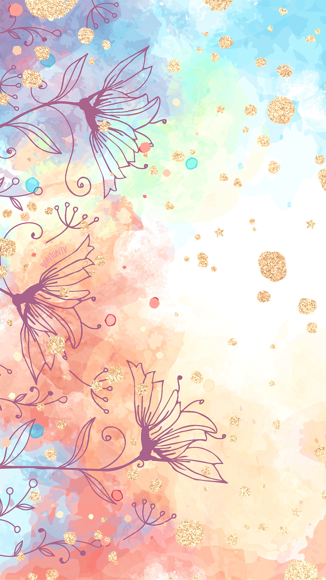 1080x1920 Star Watercolor Phone Wallpaper .