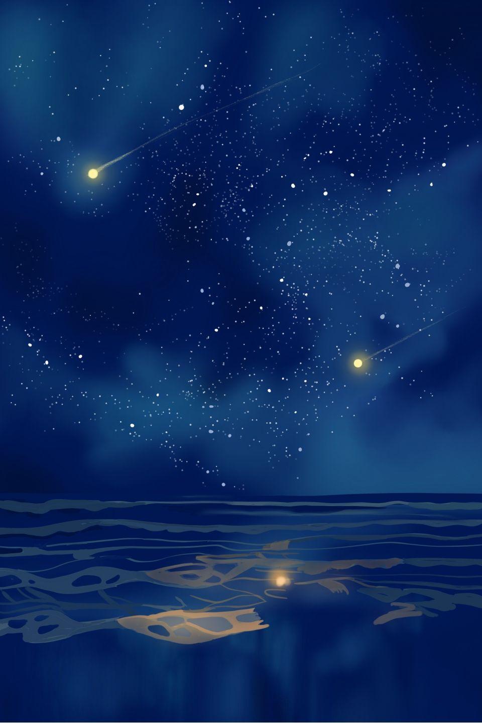 960x1440 Sky Stars Night Sky Beautiful Watercolor Background. Night sky painting, Night sky art, Beautiful night sky