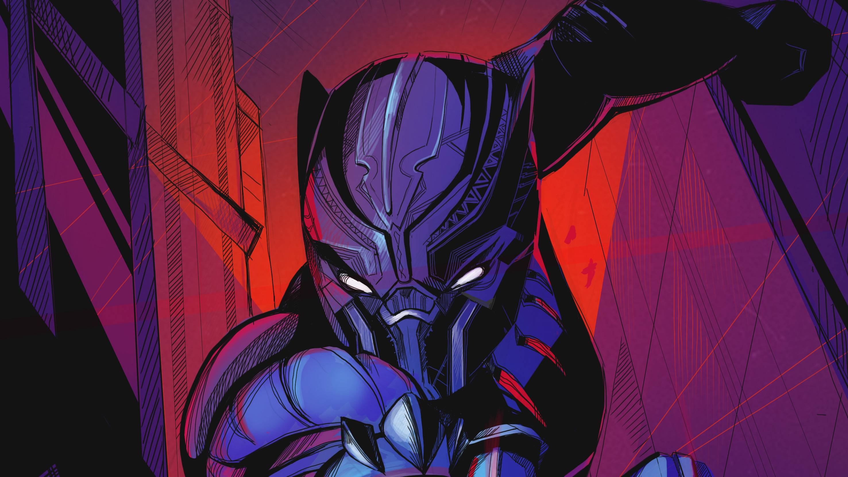 2953x1661 Black Panther Artwork Wallpaper