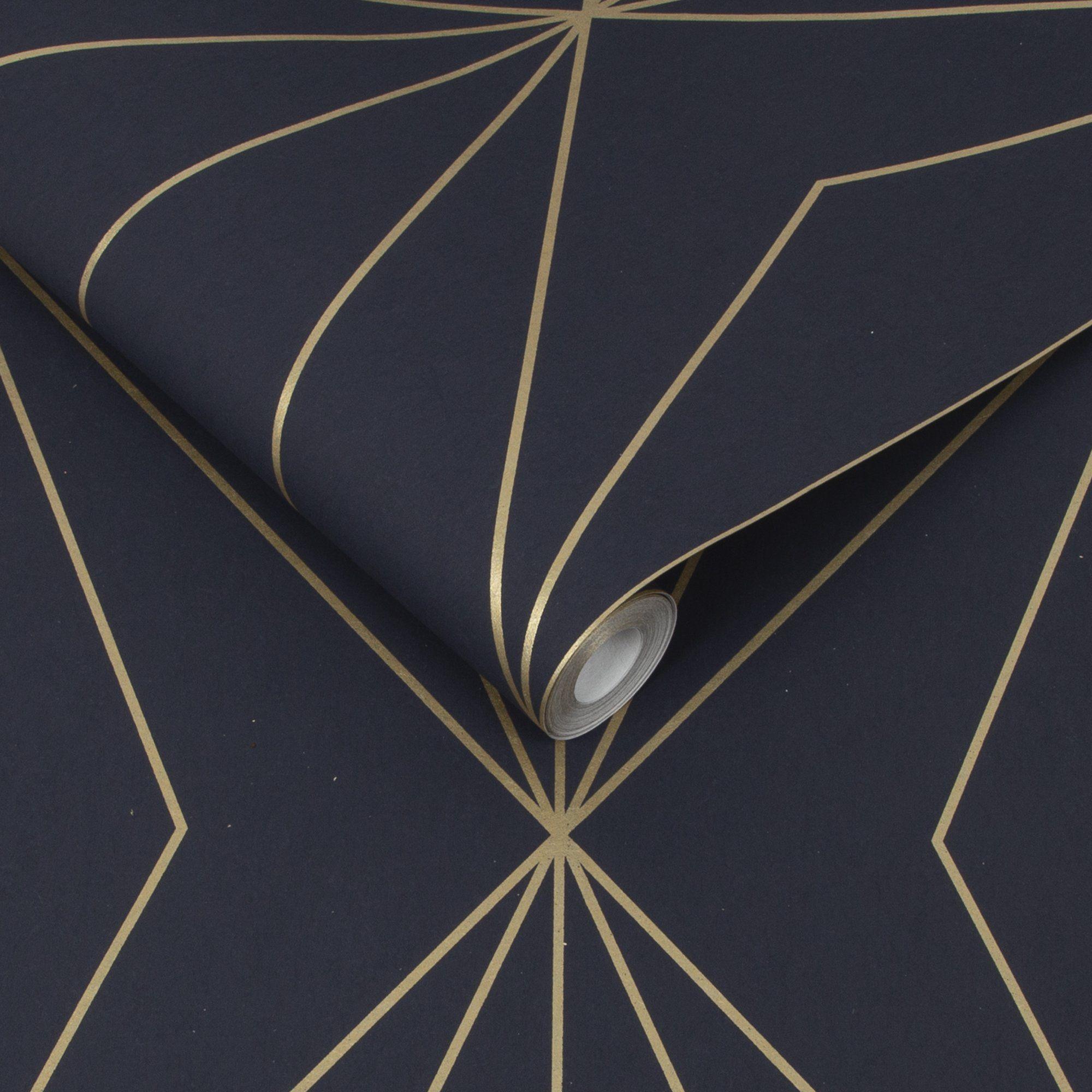 2000x2000 Harmony Wallpaper in Navy from the Exclusives Collection by Graham & B