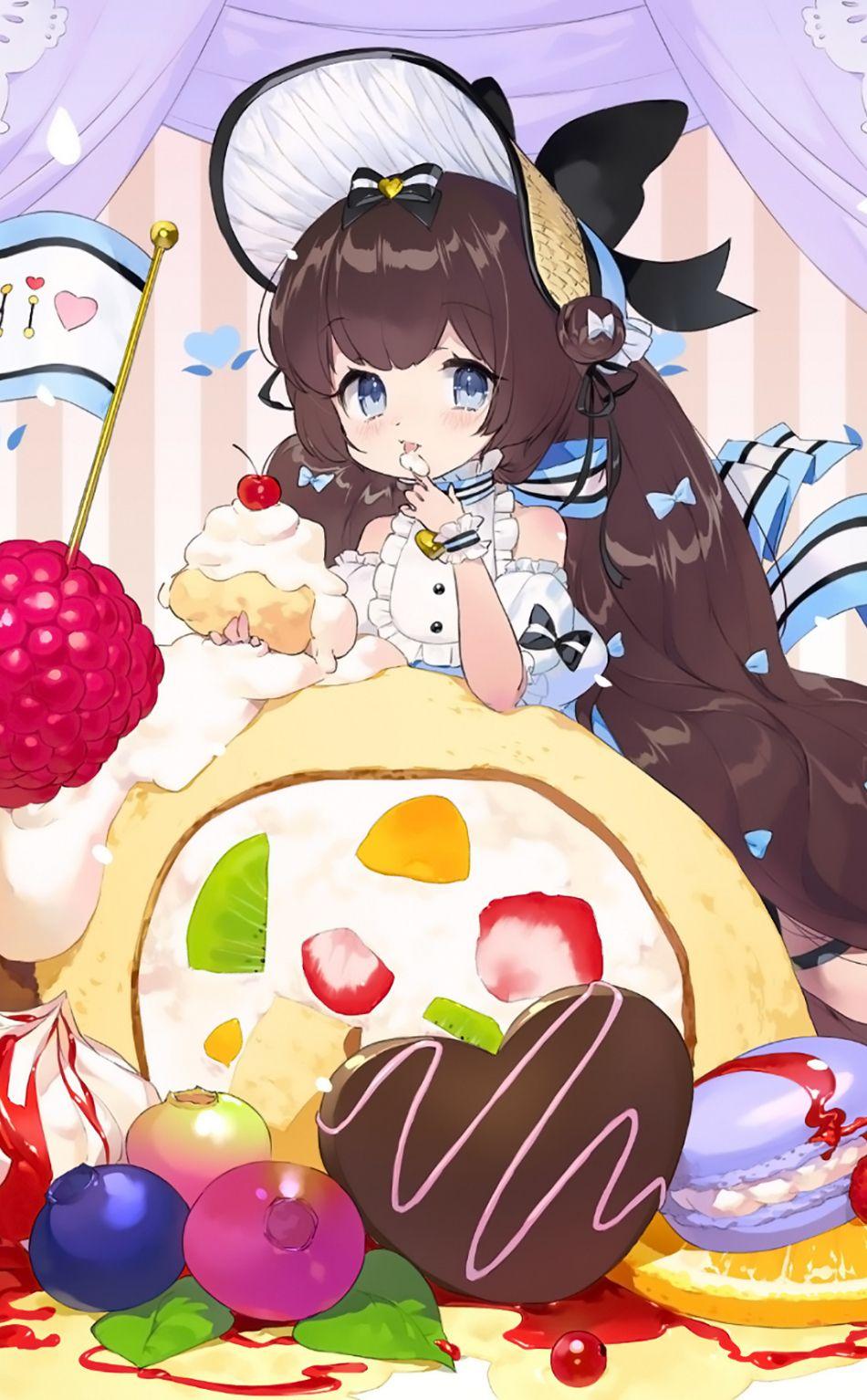 950x1534 Download 950x1534 wallpaper cake, cute, original, anime girl, iphone, 950x1534 HD image, background, 221