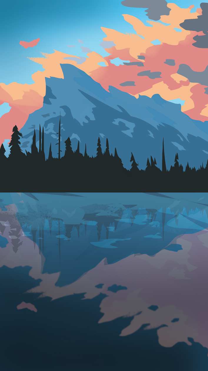 707x1257 Nature Art Mountain Clouds Wallpaper Wallpaper : iPhone Wallpaper