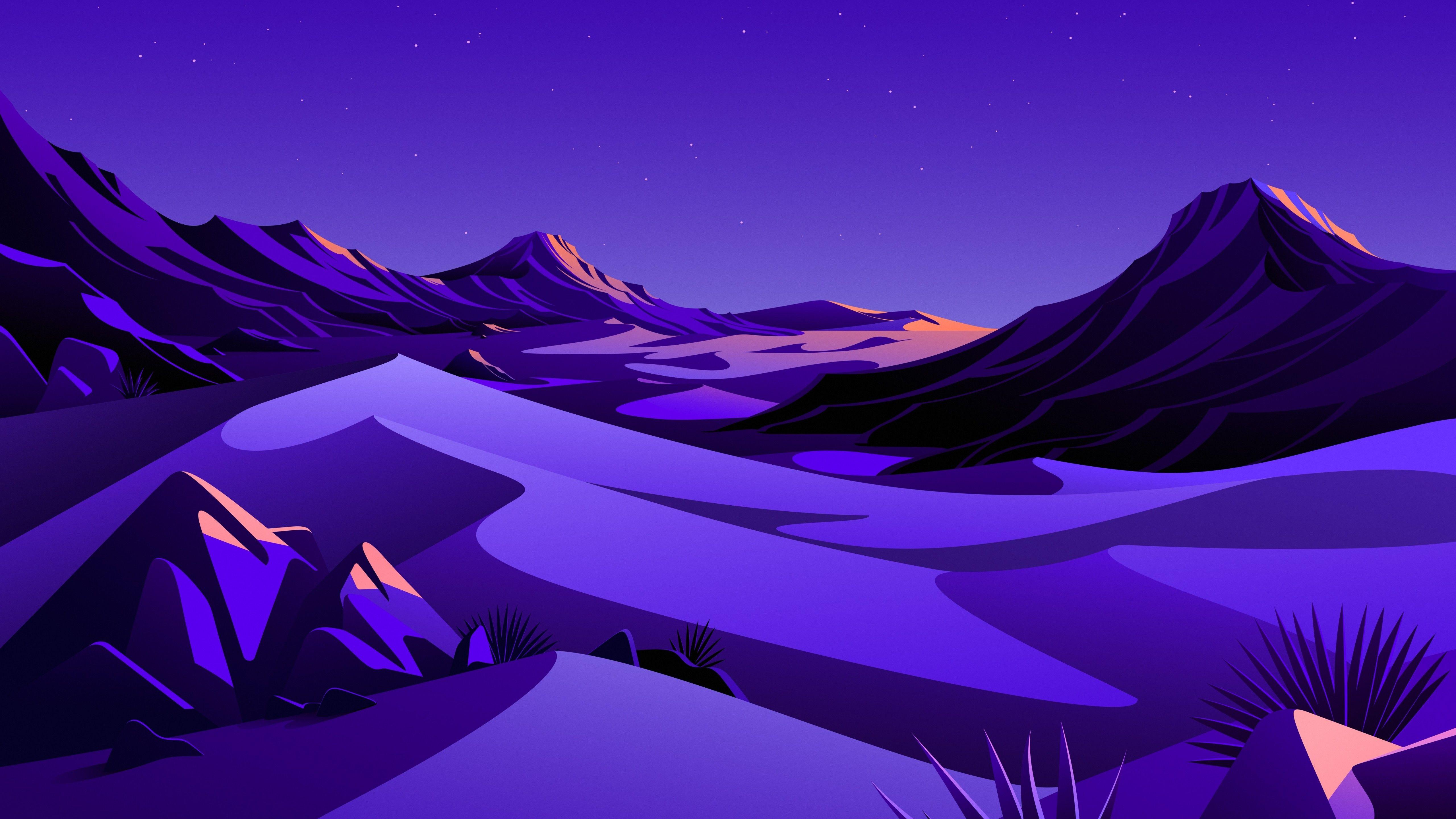 5120x2880 Mountains 4K Wallpaper, Rocks, Night, Starry sky, Scenery, Illustration, macOS Big Sur, iOS Nature