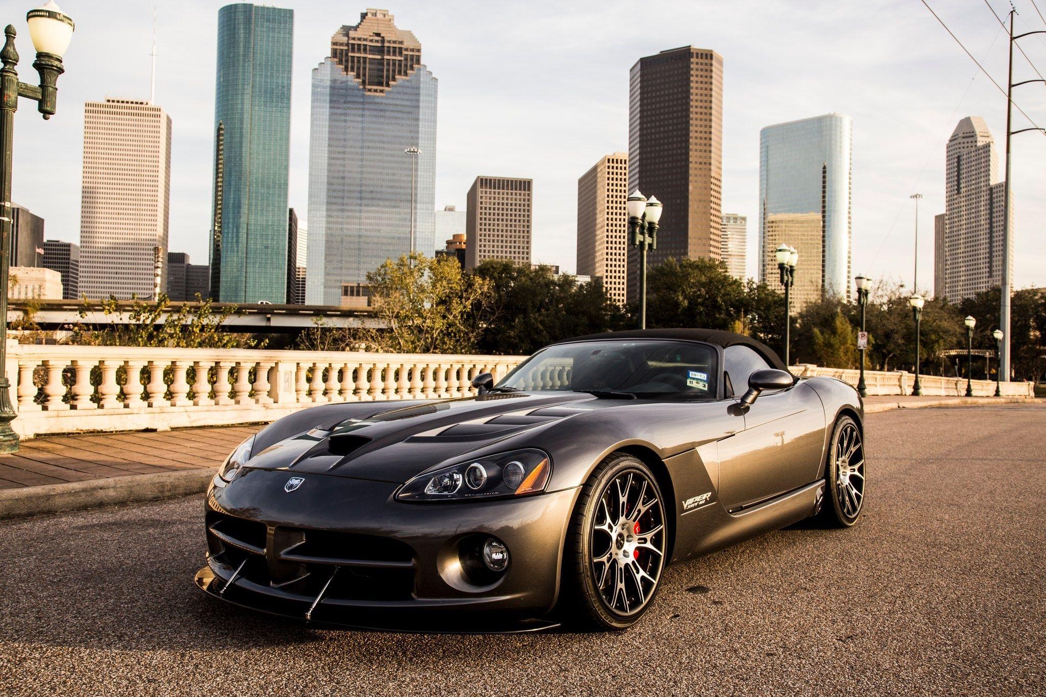 2048x1365 Wallpaper Grey, Sport, Cars, Dodge Viper Convertible, Front View