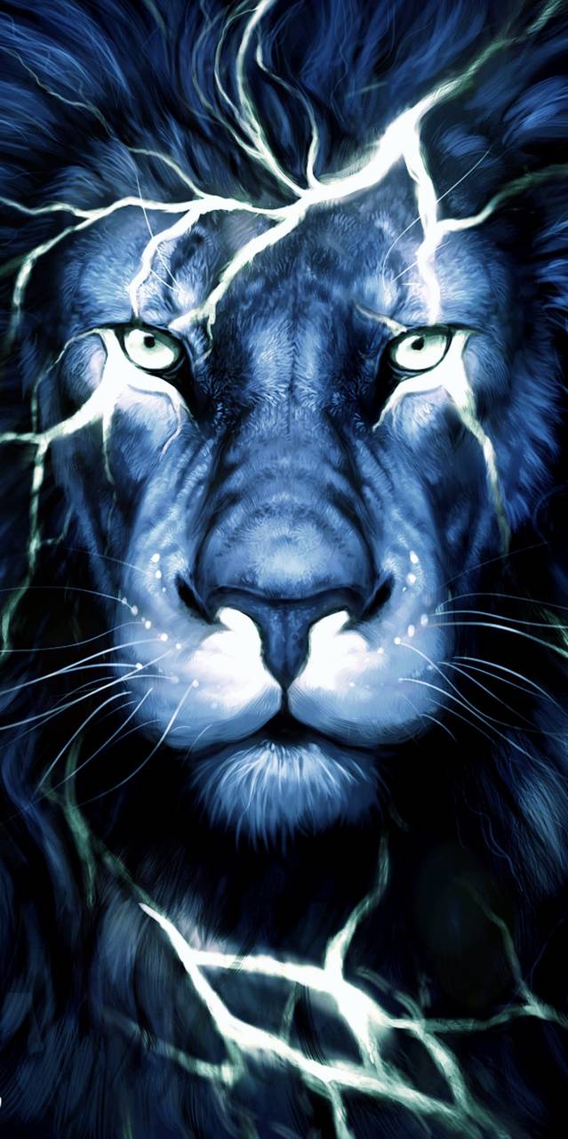 639x1280 Dark lion wallpaper