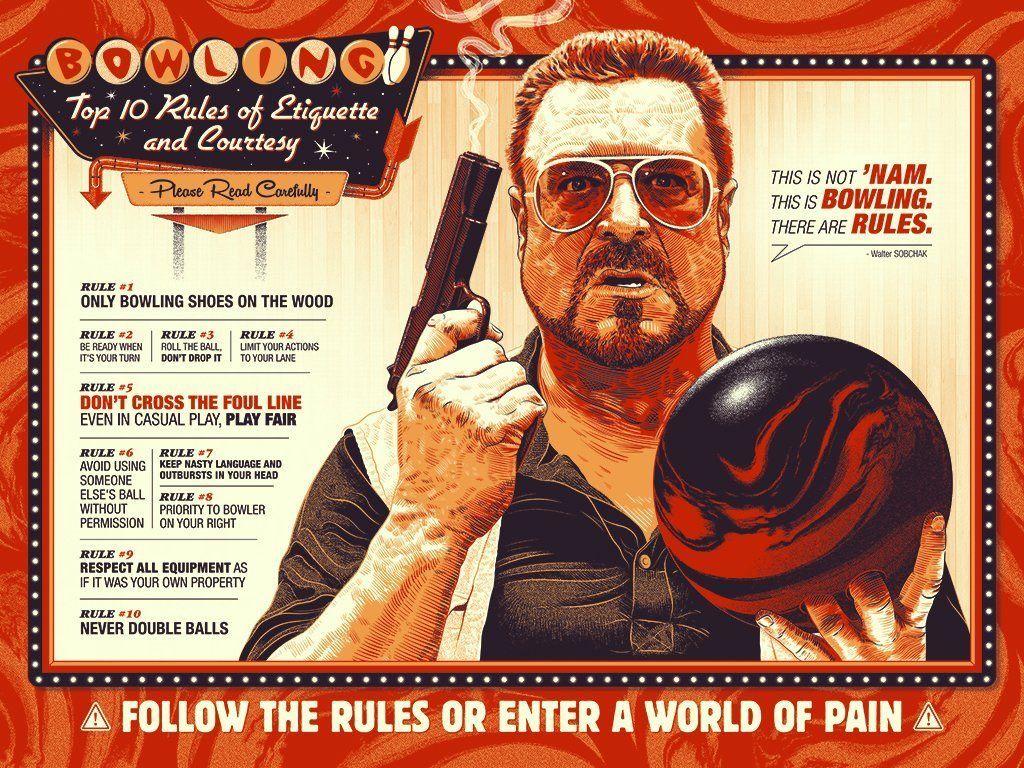1024x768 Diane Doniol Valcroze Big Lebowski: Bowling Rules By Guillaume Morellec