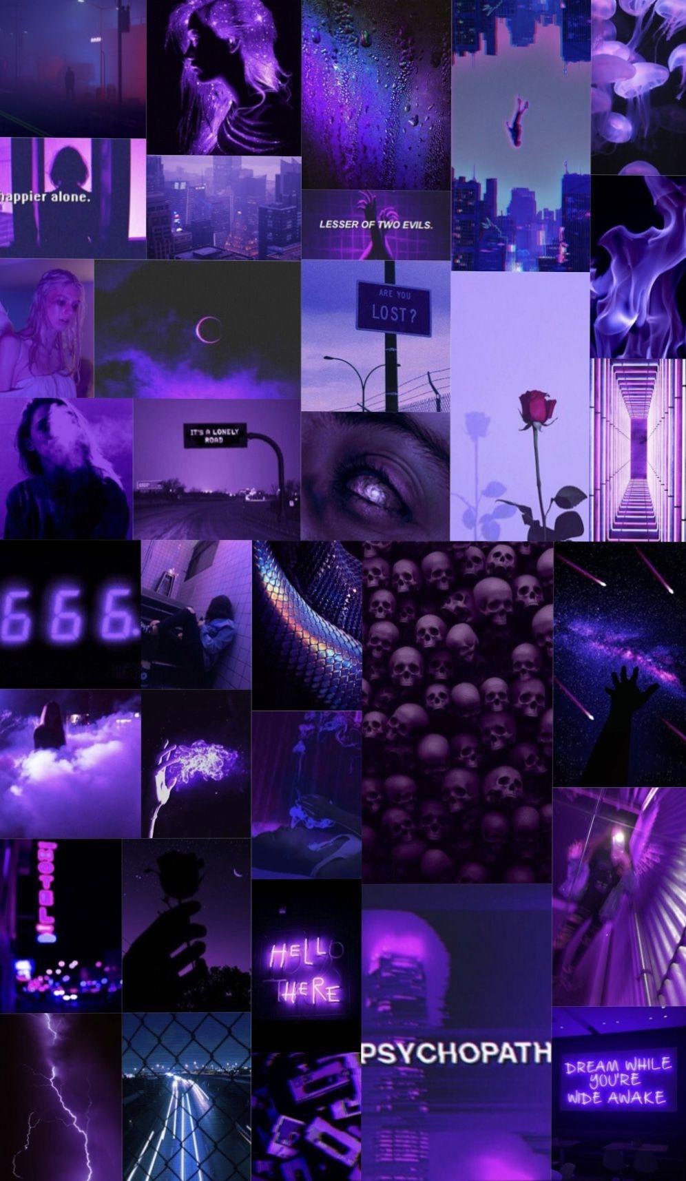 Dark Purple Collage Aesthetic Wallpapers - Top Free Dark Purple Collage ...