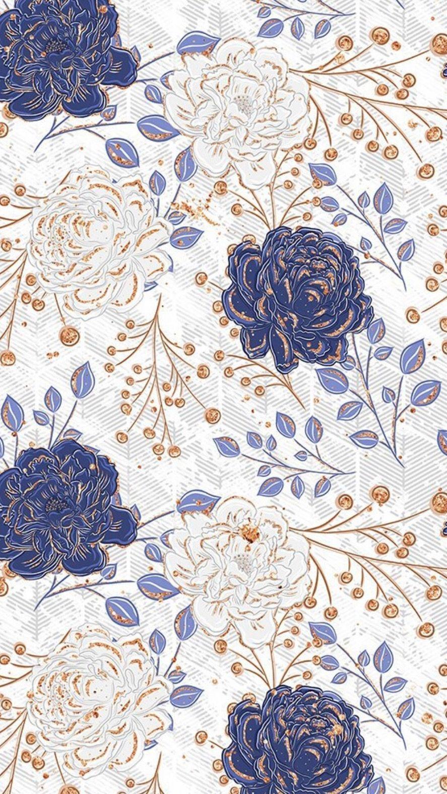 887x1576 blueflowerwallpaperiphone. Gold wallpaper iphone, Blue wallpaper iphone, Flower wallpaper