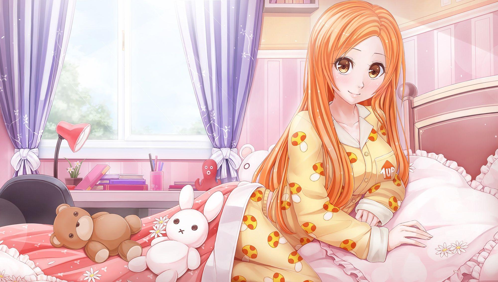 2000x1133 Wallpaper Inoue Orihime, Orange, Bedroom, Bleach