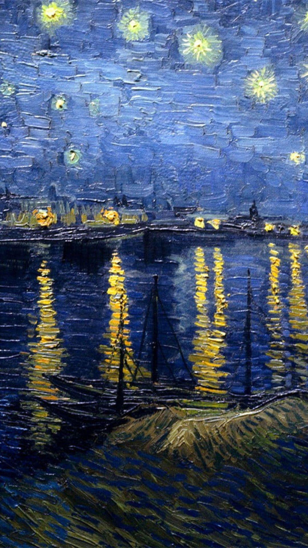 1080x1920 Body of water and stars painting wallpaper, Vincent van Gogh, classic art • Wallpaper For You HD Wallpaper For Desktop & Mobile