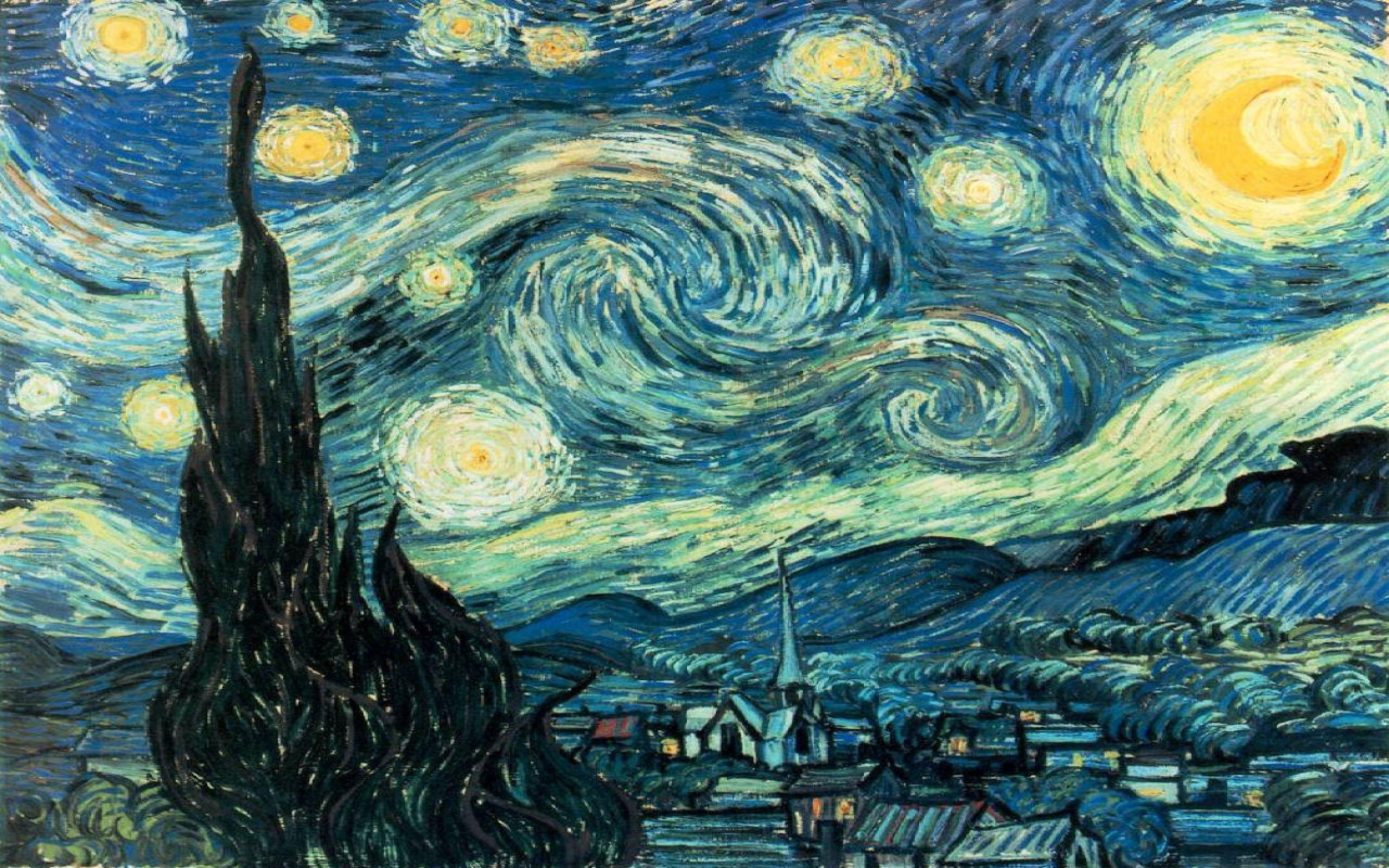 2560x1600 Starry Night Van Gogh Wallpaper