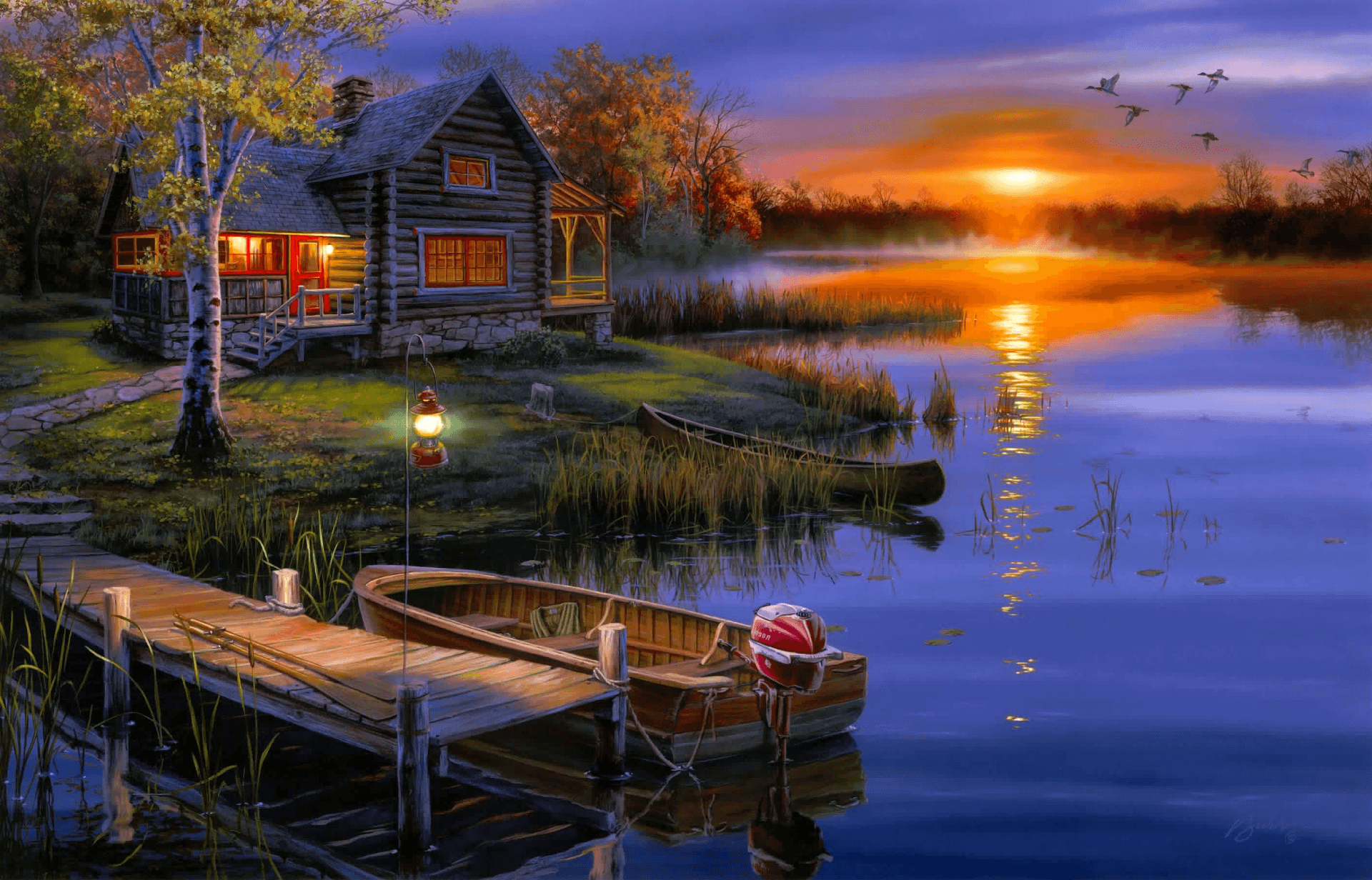 1920x1232 Lake House Wallpaper