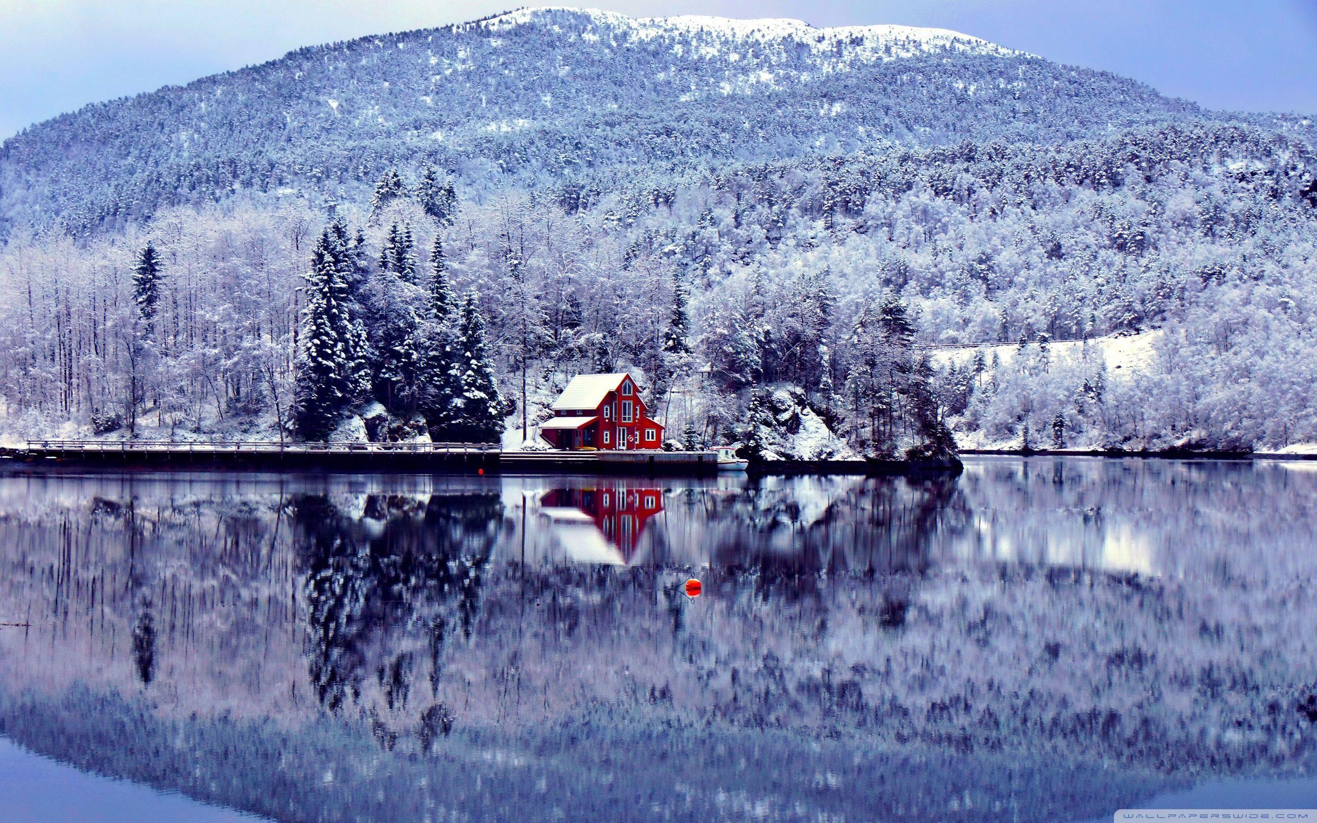 2560x1600 Lake House ❤ 4K HD Desktop Wallpaper for 4K Ultra HD TV • Dual. Winter wonderland wallpaper, Winter wallpaper desktop, Free winter wallpaper