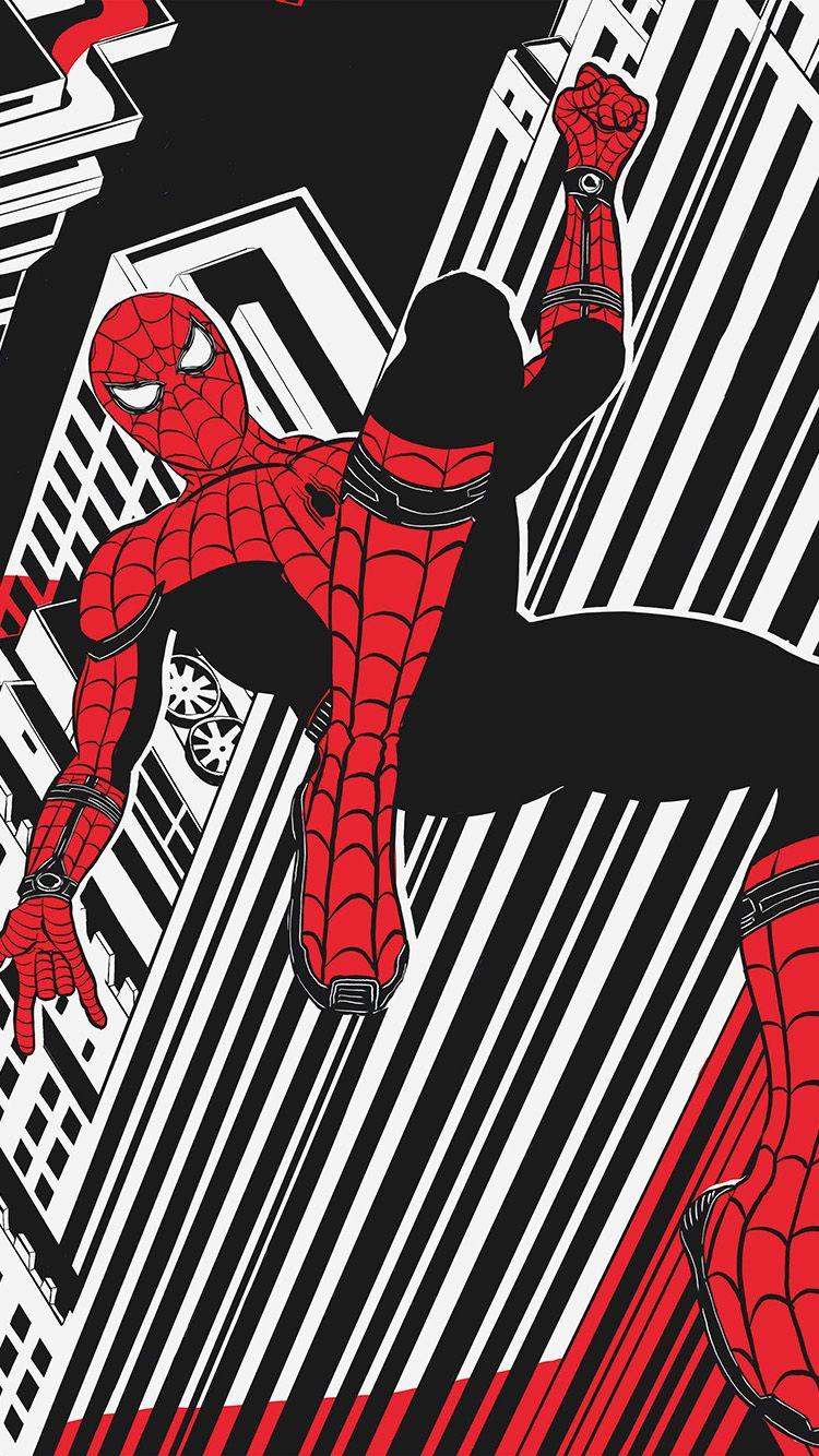 750x1334 iPhone 6 wallpaper. spiderman hero painting marvel art black