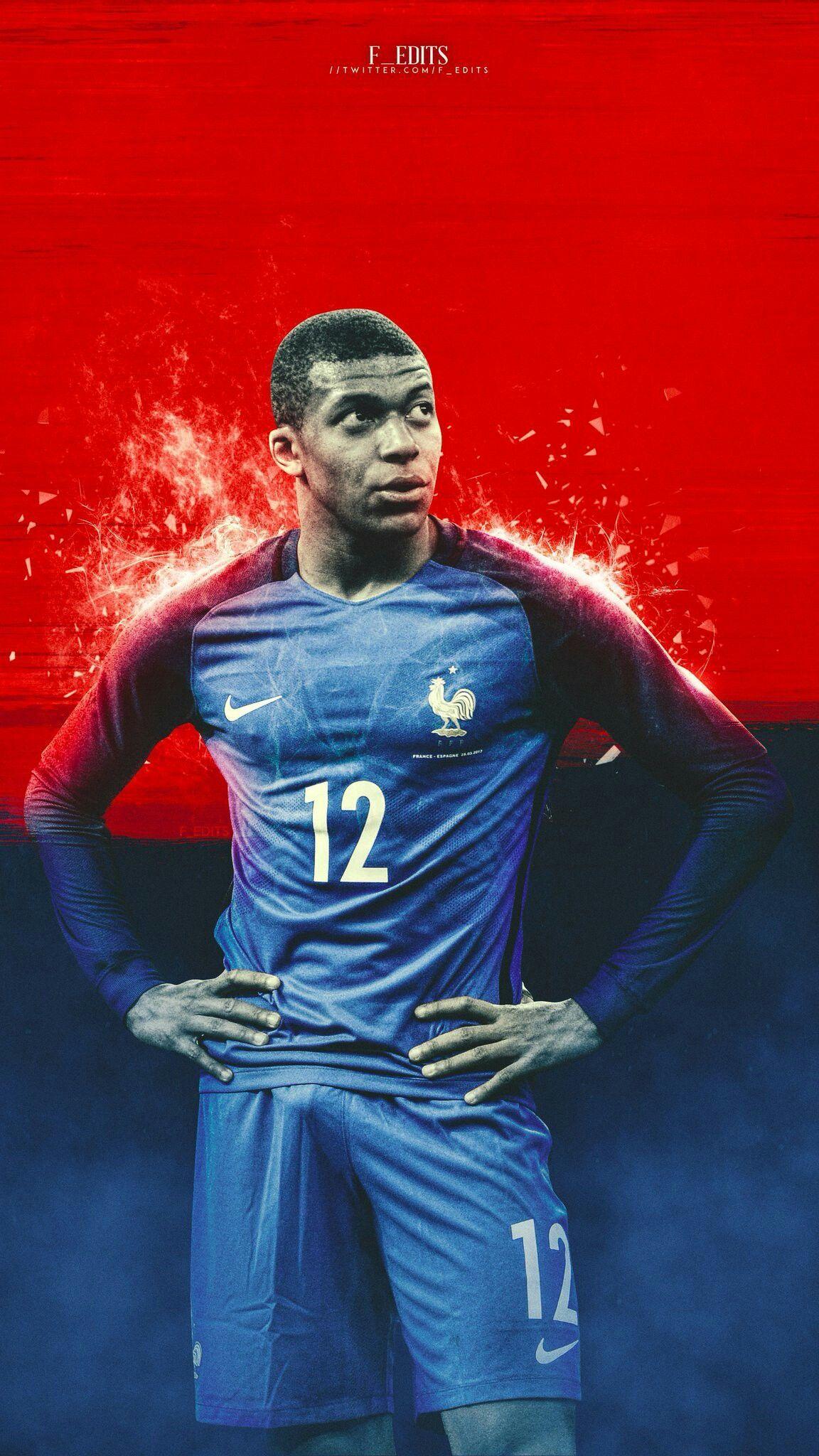 Download wallpapers Kylian Mbappe, 4k, french footballers, FFF, abstract  art, France National Team, …