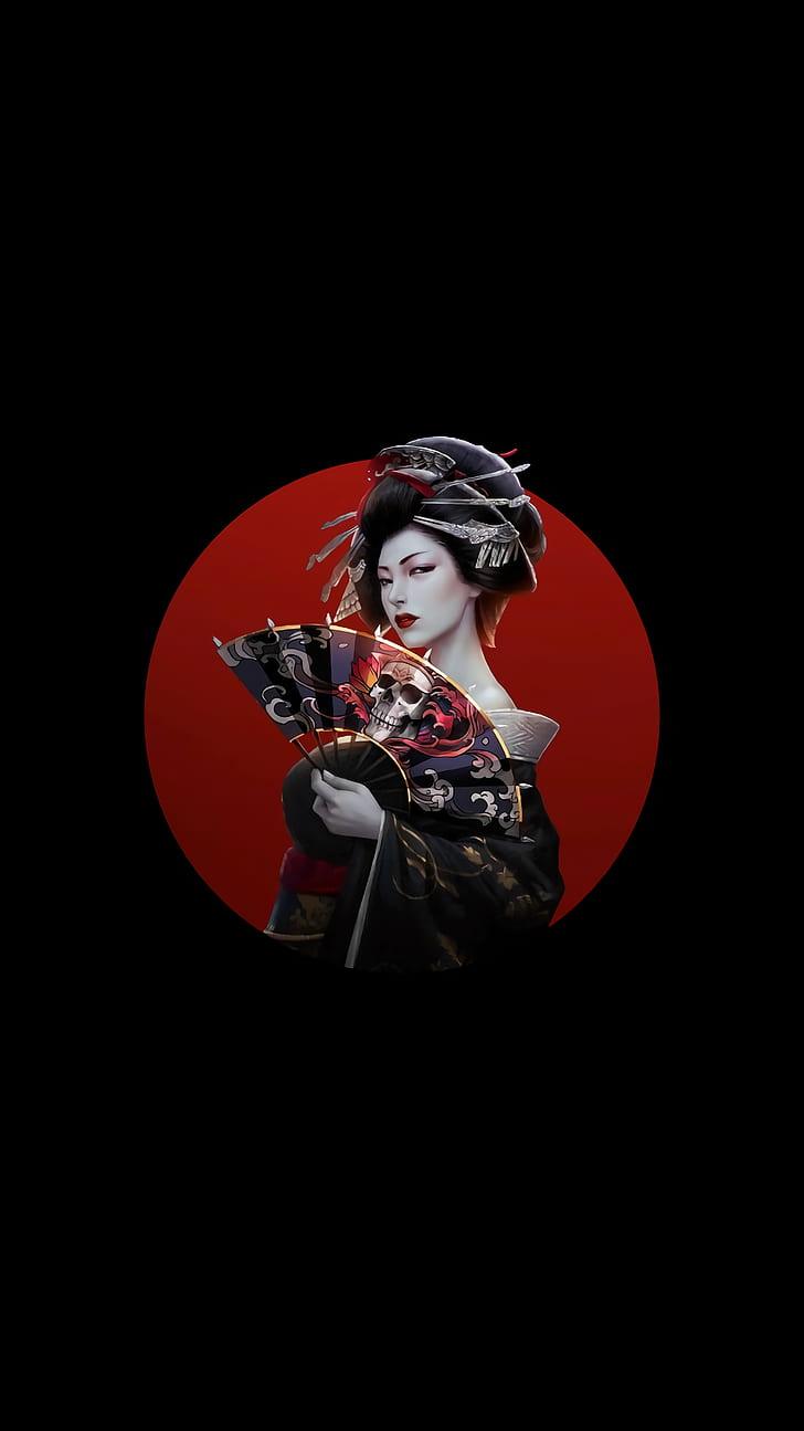 728x1295 Black Japan Wallpaper