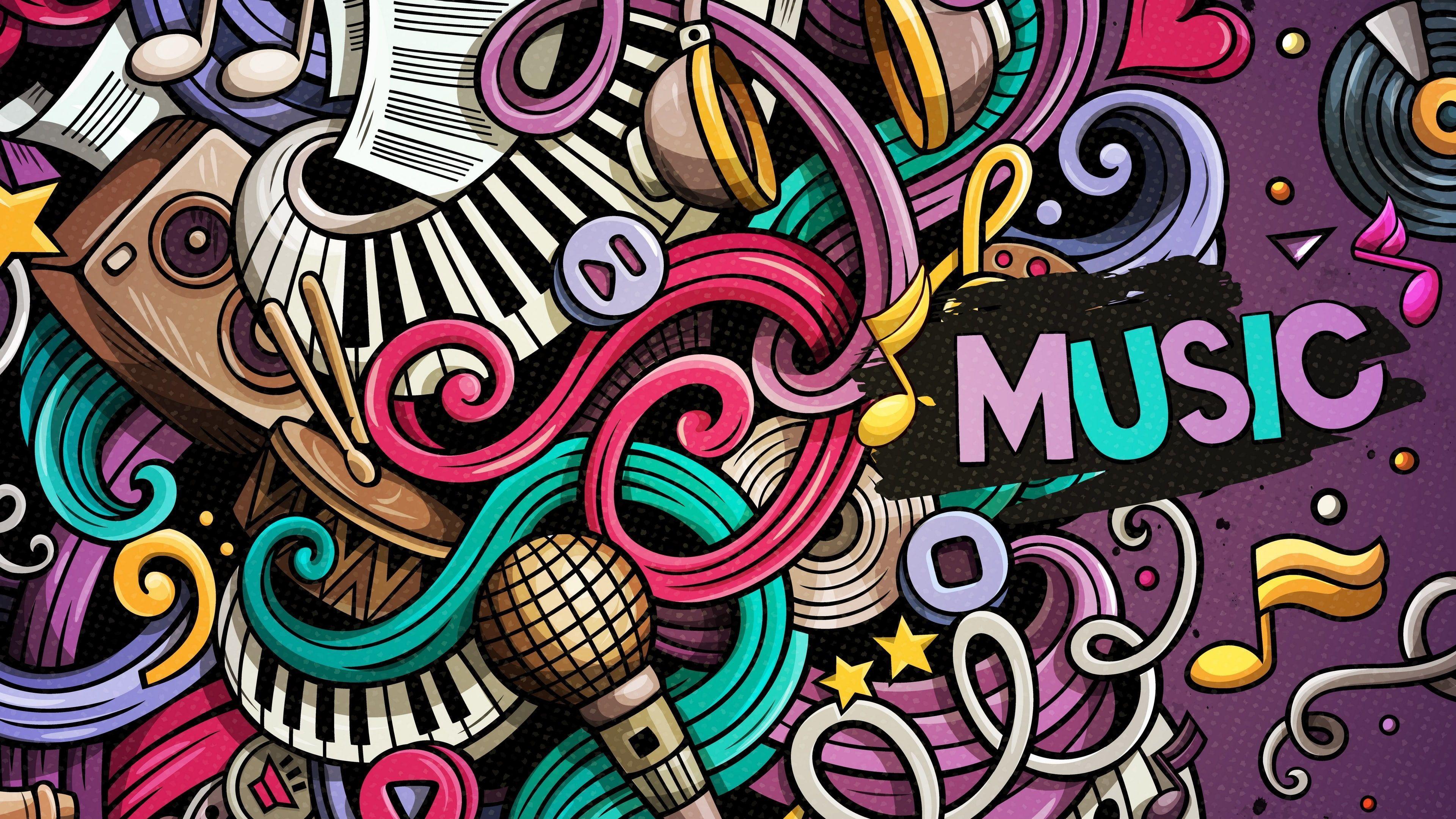 3840x2160 Music Graffiti Wallpaper .