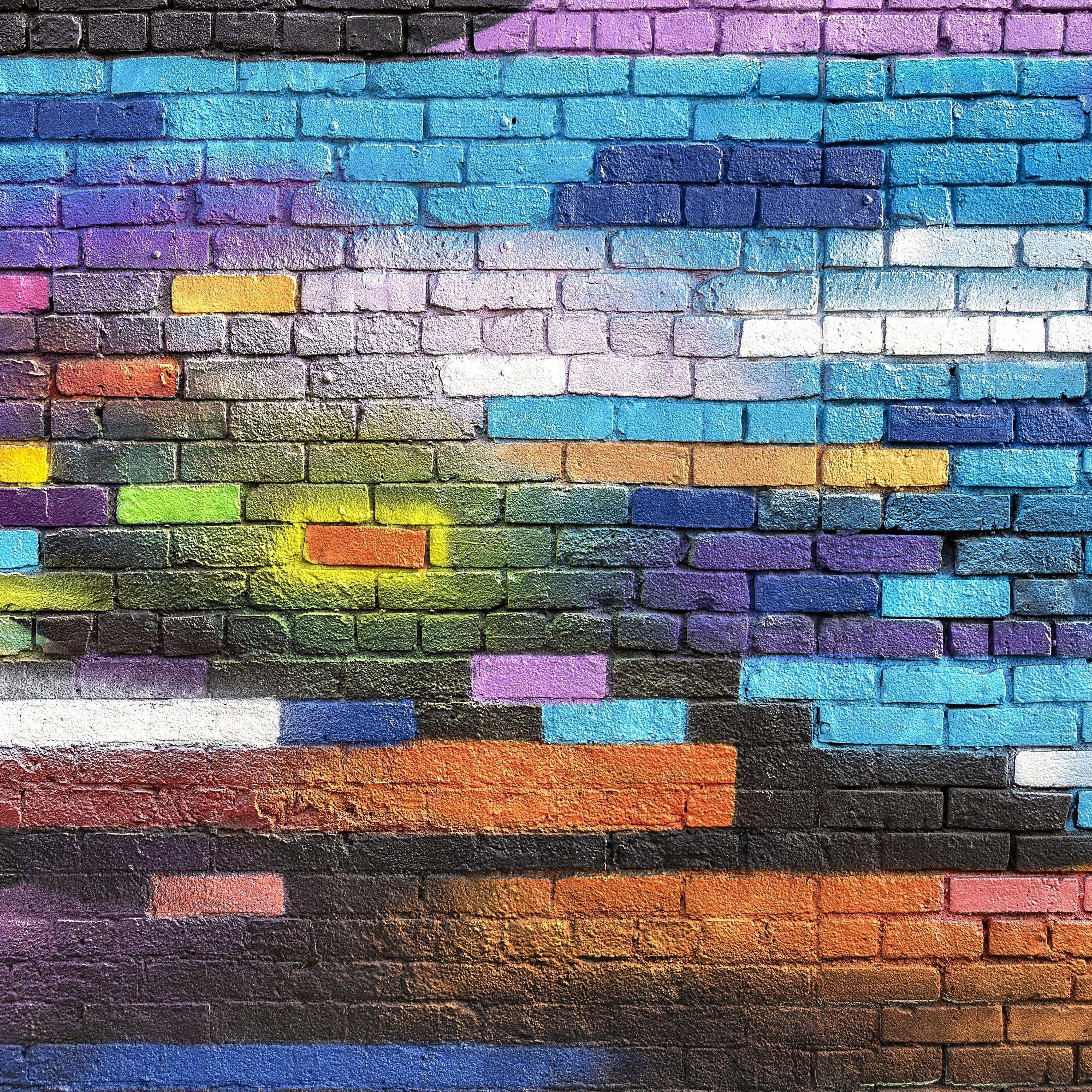 3000x3000 Download 3000x3000 Colorful Bricks, Wall, Graffiti Wallpaper