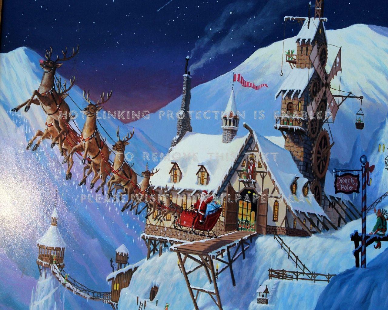 1280x1024 Christmas North Pole Wallpaper .
