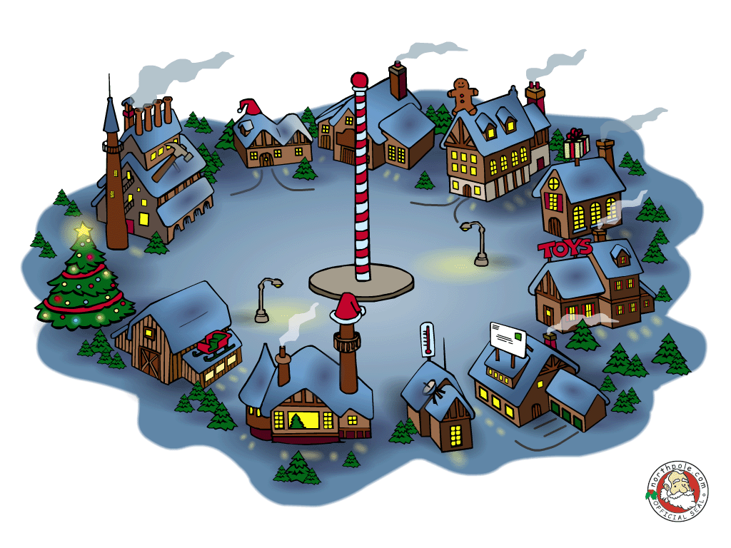 1024x768 Visit with Santa Claus at Christmas at the North Pole