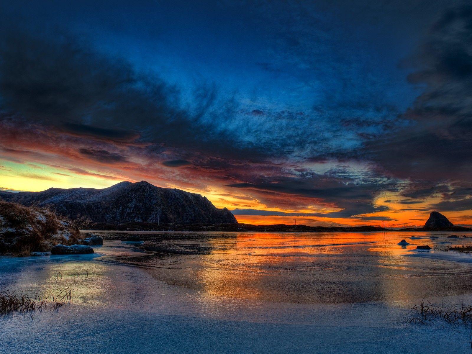 1600x1200 sunset, Landscapes, Norway, Arctic Wallpaper HD / Desktop and Mobile Background
