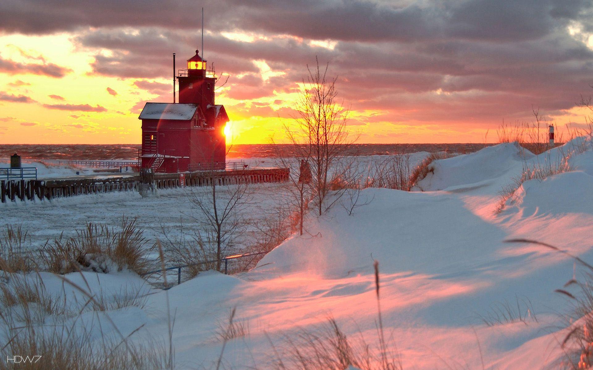 1920x1200 arctic lighthouse at sunset wallpaper. HD wallpaper gallery