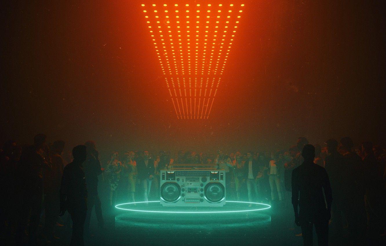 1332x850 Wallpaper Music, Neon, People, Art, Tape, Fiction, Club, Rendering, People, Disco, by Beeple, SXXXUAL, Beeple image for desktop, section рендеринг