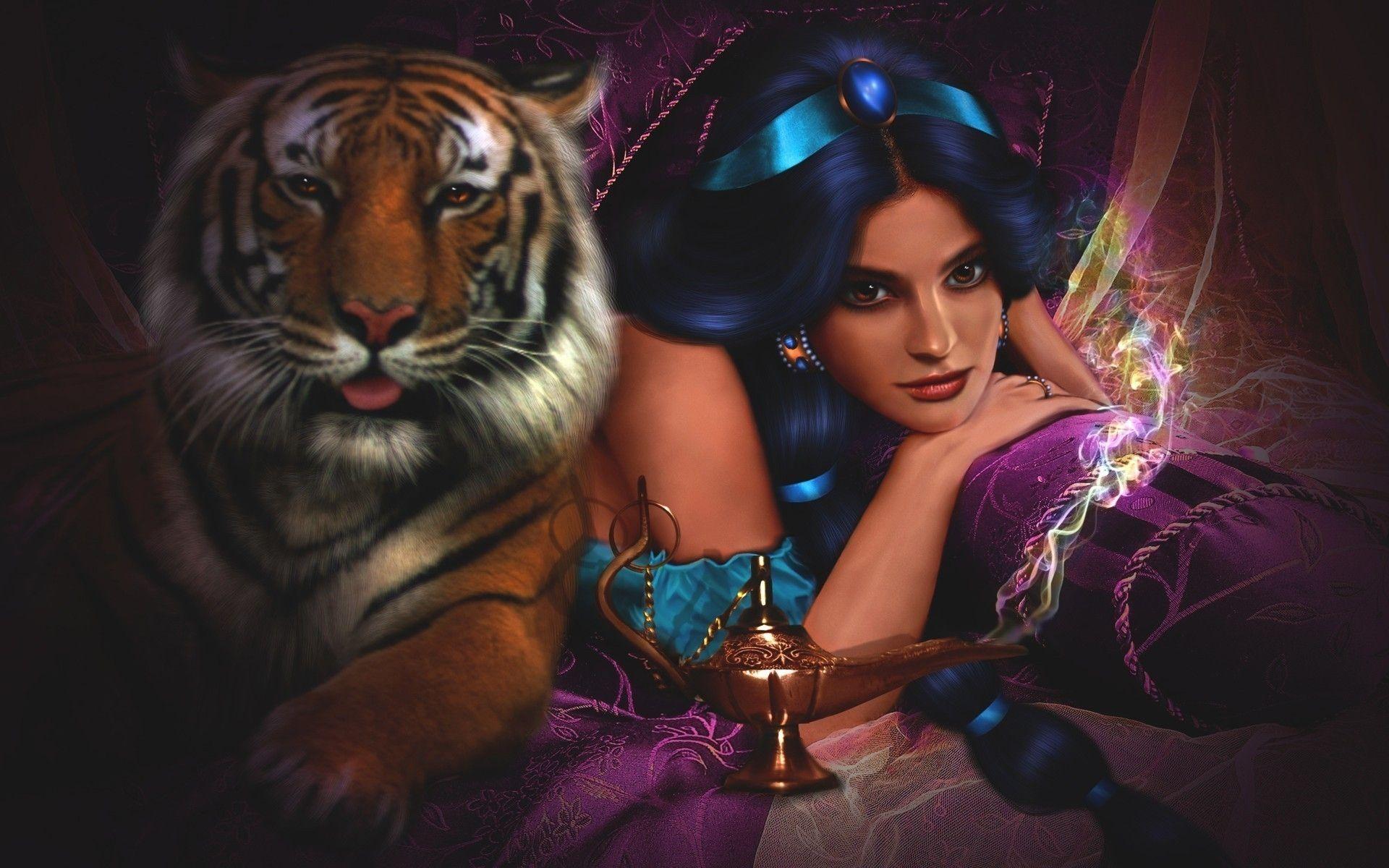 1920x1200 Princess Jasmine Artwork, HD Artist, 4k Wallpaper, Image, Background, Photo and Picture